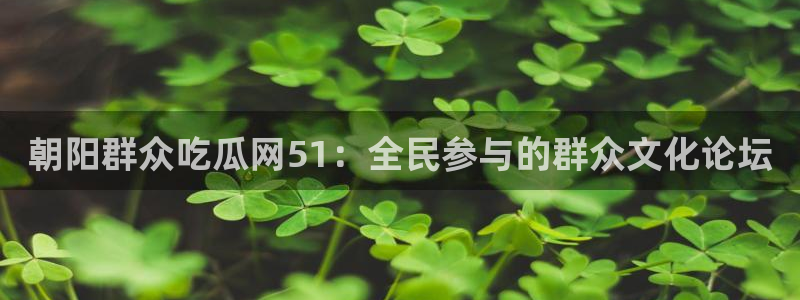 朝阳群众吃瓜网51：全民参与的群众文化论坛